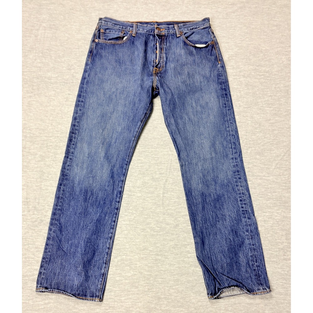 Levis 501 Original Fit Button Fly Jeans Mens 36 Blue Medium Wash 36x31 Comfort